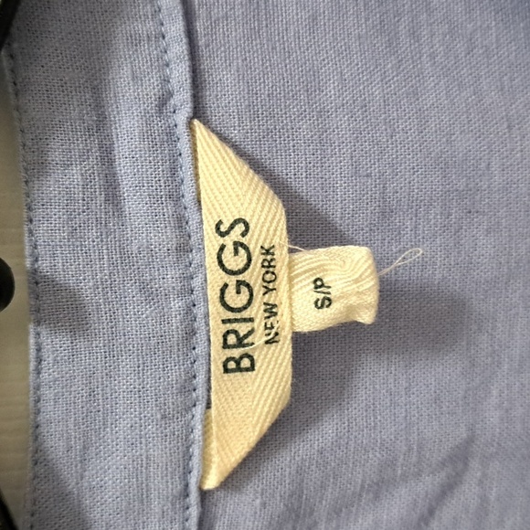 NWOT Briggs New York Blue Linen Dress Small V-neck Short Sleeved - Picture 12 of 13